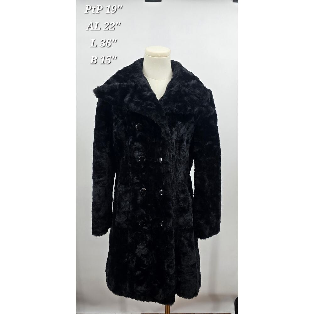 Vintage 1960s Betty Rose Faux Beaver Fur Mid Length Coat